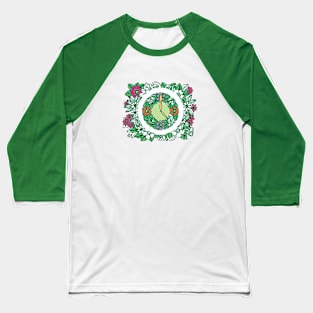 Flowered Clock Baseball T-Shirt